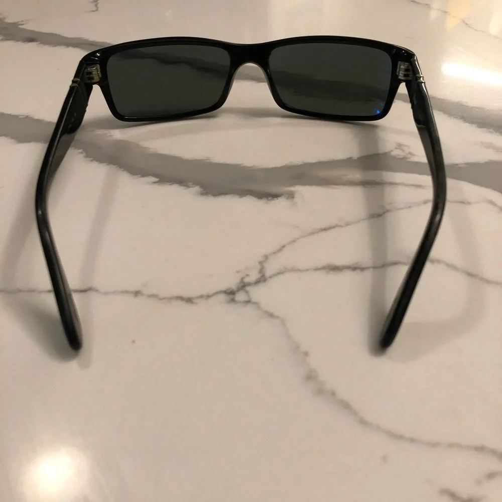 Persol Black Rectangular Sunglasses with Case